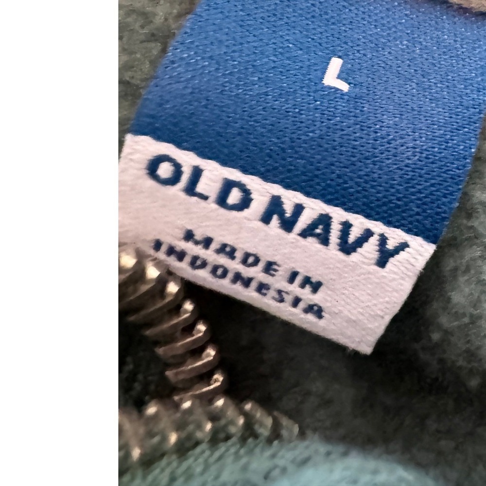 Old Navy Womens Teal Blue‎ Quarter Zip Pullover Sweatshirt Size Large - Picture 7 of 7